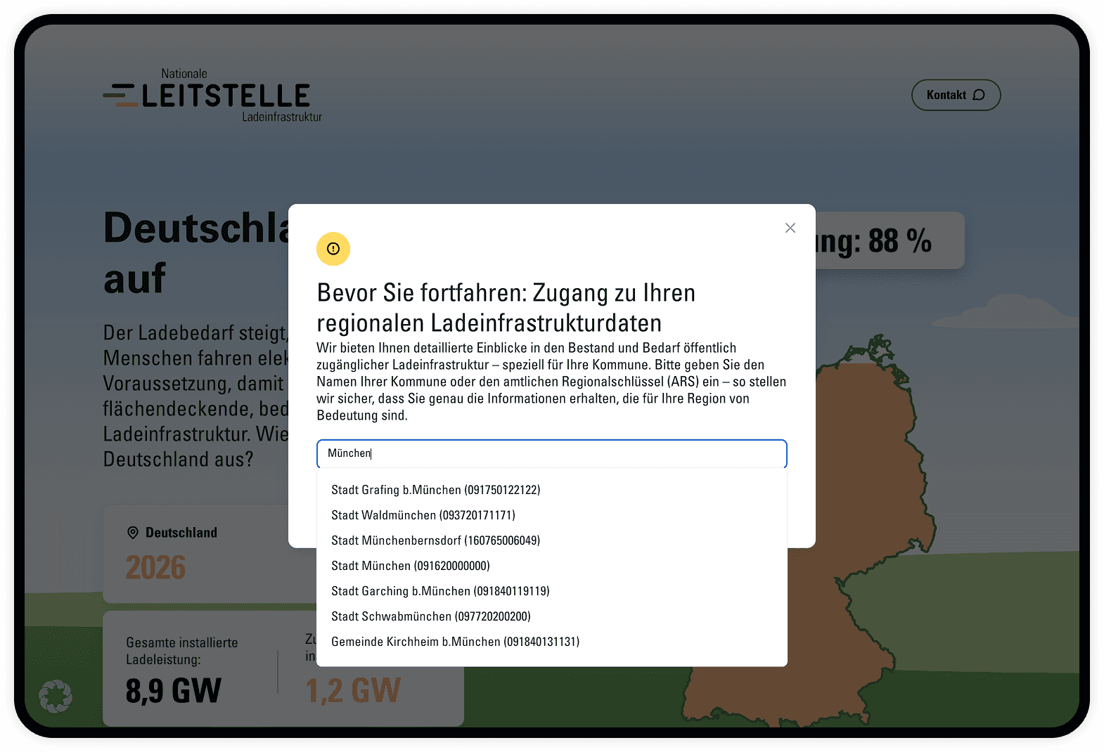 One Pager zeigt jeder Kommune ihre eigenen Ausbau-/Bedarfsdaten für 2030/2035.