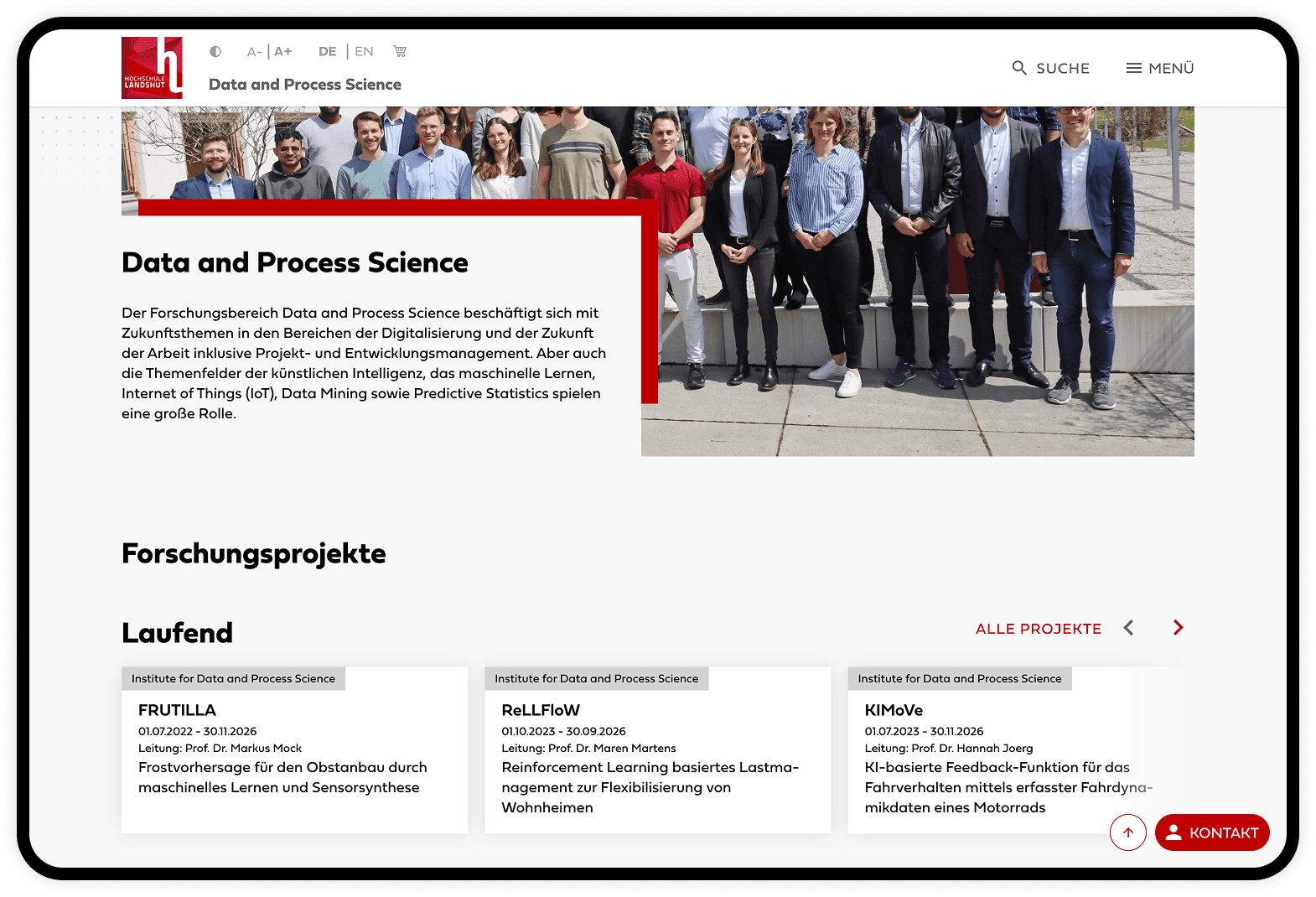 Forschungsprojekte, Publikationen & Ansprechpersonen automatisiert aus BayFIS übernommen.